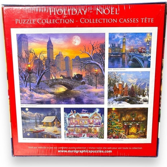 Eurographics Simon Treadwell 1000 PC Puzzle Santas Workshop Toy Train Cat Dog - Picture 2 of 10